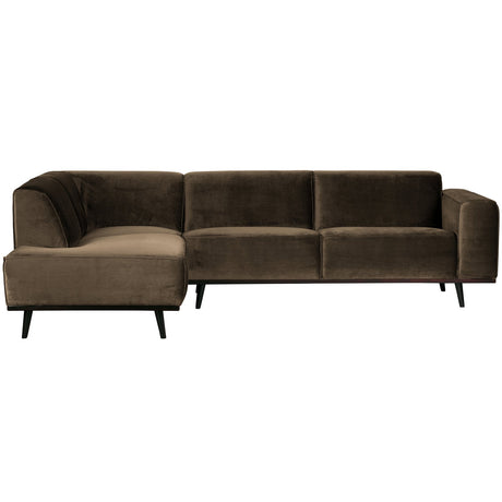 Statement Hoekbank Links Fluweel Taupe van BePureHome – Luxe comfort op maat van PureWonen. Vraag naar de beste prijs.