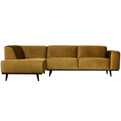 Statement Hoekbank Links Fluweel Honinggeel van BePureHome – Luxe comfort op maat van PureWonen. Vraag naar de beste prijs.