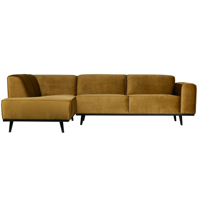 Statement Hoekbank Links Fluweel Honinggeel van BePureHome – Luxe comfort op maat van PureWonen. Vraag naar de beste prijs.