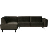 Statement Hoekbank Links Fluweel Warm Groen van BePureHome - laagste prijs offerte van PureWonen