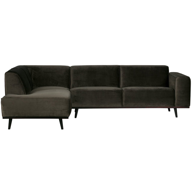 Statement Hoekbank Links Fluweel Warm Groen van BePureHome - laagste prijs offerte van PureWonen