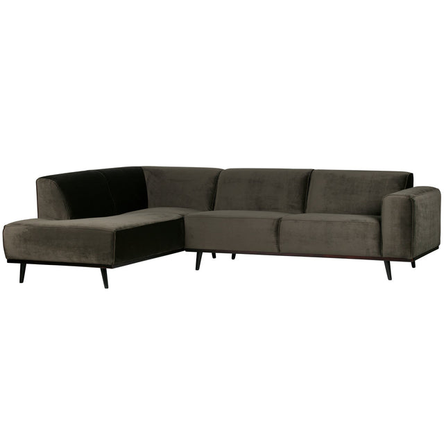 Statement Hoekbank Links Fluweel Warm Groen van BePureHome - laagste prijs offerte van PureWonen