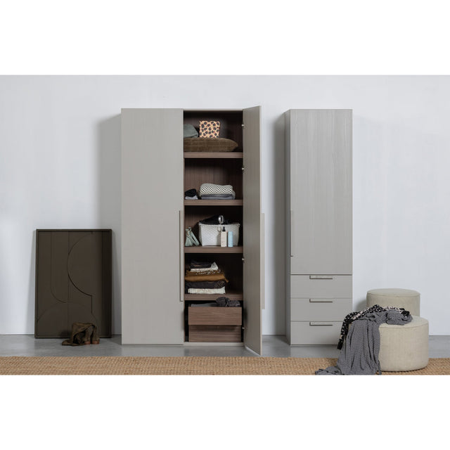 Rens 2 Drs Hang/Legkast Greep Lang Noten/Kiezelgrijs [Fsc] van WOOOD - laagste prijs offerte van PureWonen
