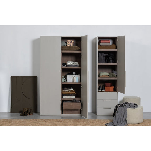 Rens 2 Drs Hang/Legkast Greep Lang Noten/Kiezelgrijs [Fsc] van WOOOD - laagste prijs offerte van PureWonen