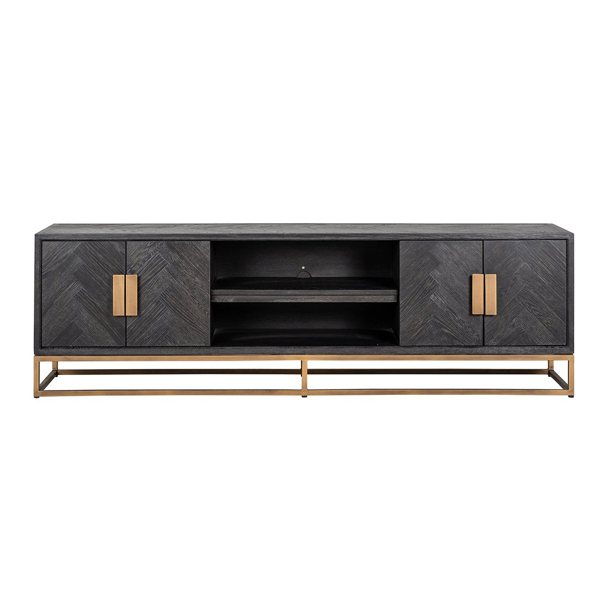 TV-dressoir Blackbone brass 4-deuren 200 (Black rustic)