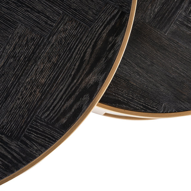 Salontafel Blackbone brass set van 2  (Black rustic) van Richmond Interiors – Luxe comfort op maat van PureWonen. Vraag naar de beste prijs.