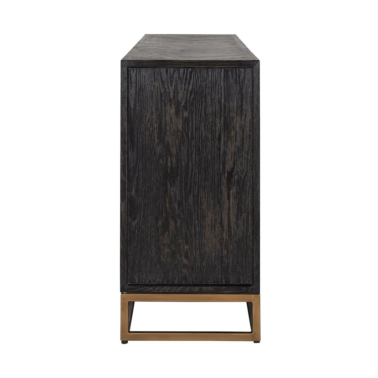 Dressoir Blackbone brass 4-deuren + open vak (Black rustic)