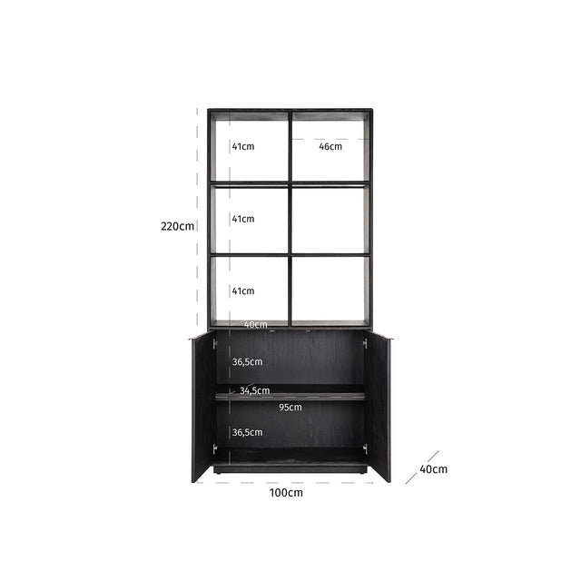 Boekenkast Blackbone brass 2-deuren (Black rustic) van Richmond Interiors – Luxe comfort op maat van PureWonen. Vraag naar de beste prijs.