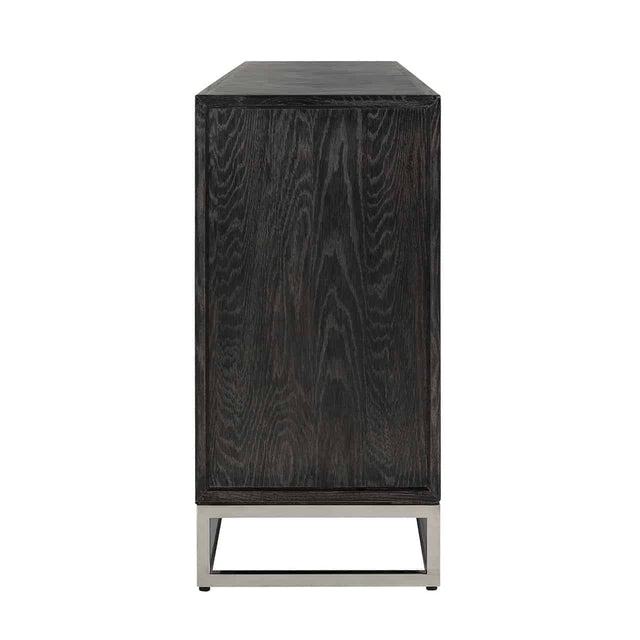 Dressoir Blackbone silver 4-deuren + open vak (Black rustic) van Richmond Interiors – Luxe comfort op maat van PureWonen. Vraag naar de beste prijs.