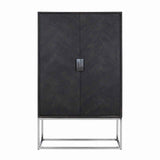 Wandkast Blackbone silver 2-deuren laag (Black rustic)