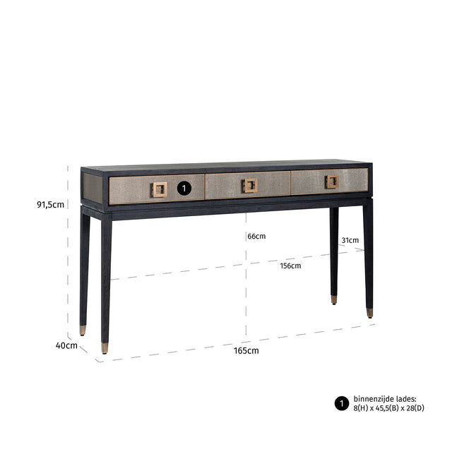 Wandtafel Bloomville 3-laden (Gold) van Richmond Interiors – Luxe comfort op maat van PureWonen. Vraag naar de beste prijs.