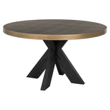 Eettafel Bloomville 140Ø (Black/gold)