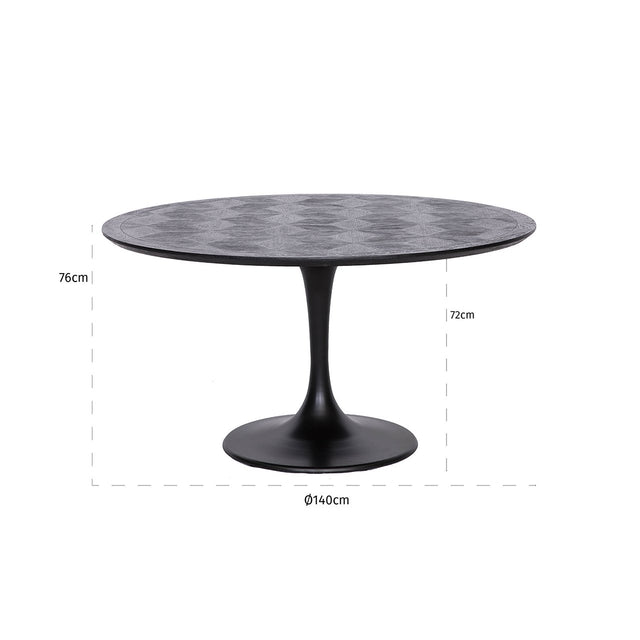 Eettafel Blax 140Ø (Black)