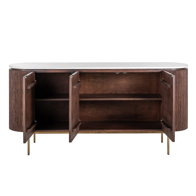 Dressoir Barkley 3-deuren  (Brushed Gold) van Richmond Interiors – Luxe comfort op maat van PureWonen. Vraag naar de beste prijs.