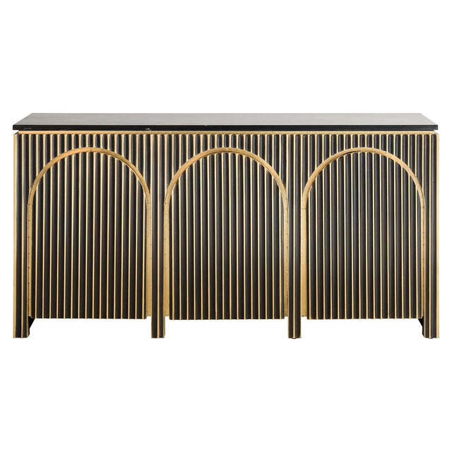 Dressoir Les Arcs 3-deurs (Brushed Gold) van Richmond Interiors – Luxe comfort op maat van PureWonen. Vraag naar de beste prijs.