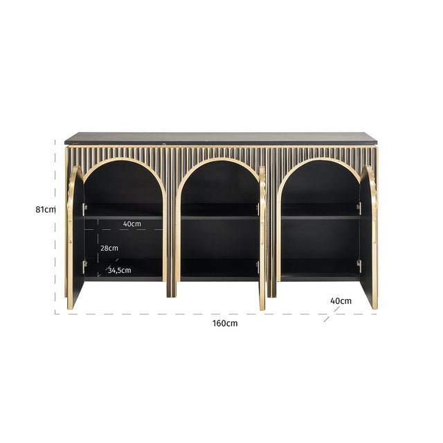 Dressoir Les Arcs 3-deurs (Brushed Gold) van Richmond Interiors – Luxe comfort op maat van PureWonen. Vraag naar de beste prijs.