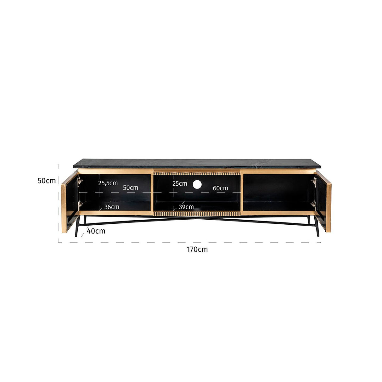 TV-dressoir Ironville 2-deuren (Gold)