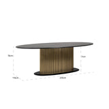 Eettafel Ironville ovaal 235 (Black/gold)