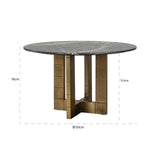 Eettafel Collada 130Ø (Black/gold)