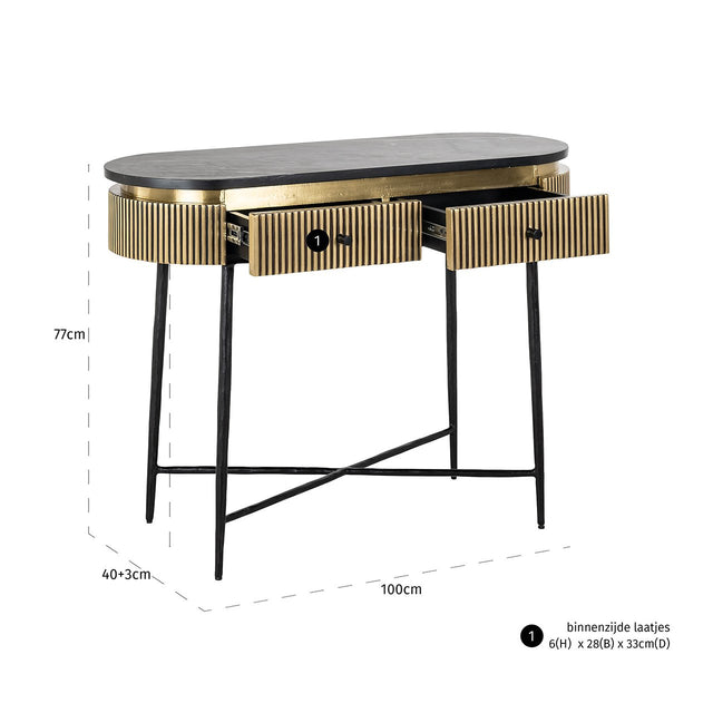 Wandtafel Ironville (Gold) van Richmond Interiors – Luxe comfort op maat van PureWonen. Vraag naar de beste prijs.