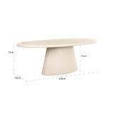 Eettafel Clayton 220 (Beige)