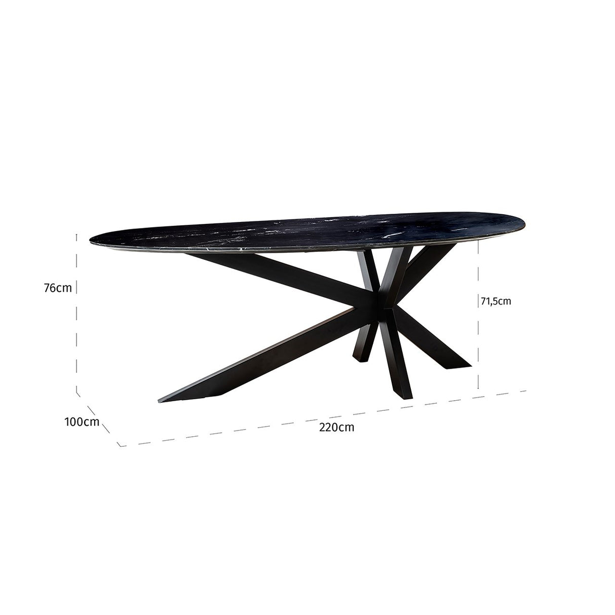 Eettafel Trocadero zwart (Black)