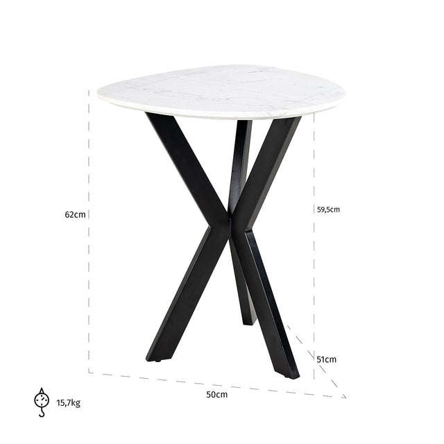 Bijzettafel Trocadero wit (Black/white) van Richmond Interiors – Luxe comfort op maat van PureWonen. Vraag naar de beste prijs.