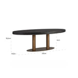 Eettafel Macaron ovaal 235 (Black rustic)