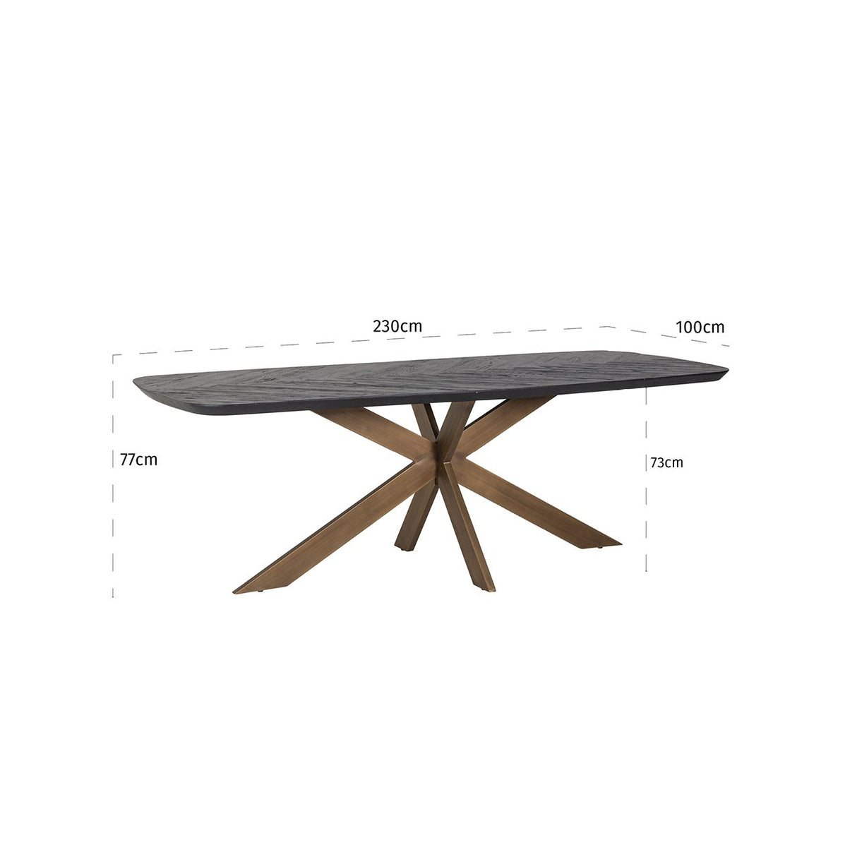 Eettafel Hayley 230 (Dark coffee)