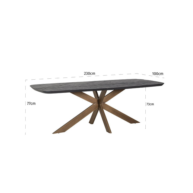 Eettafel Hayley 280 (Dark coffee) van Richmond Interiors – Luxe comfort op maat van PureWonen. Vraag naar de beste prijs.