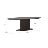 Eettafel Luxor ovaal 235 (Brown)