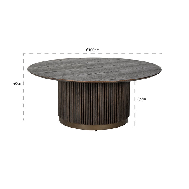 Salontafel Luxor 100Ø (Brown) van Richmond Interiors – Luxe comfort op maat van PureWonen. Vraag naar de beste prijs.