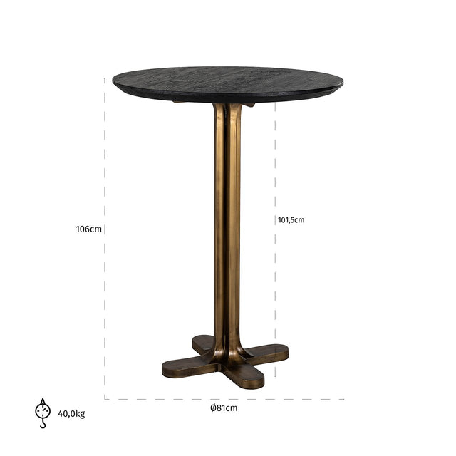 Bartafel Revelin 80 rond (Black/gold)