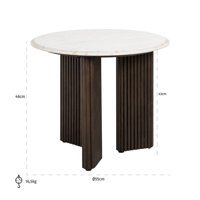 Bijzettafel Mayfield 55Ø (White) van Richmond Interiors – Luxe comfort op maat van PureWonen. Vraag naar de beste prijs.