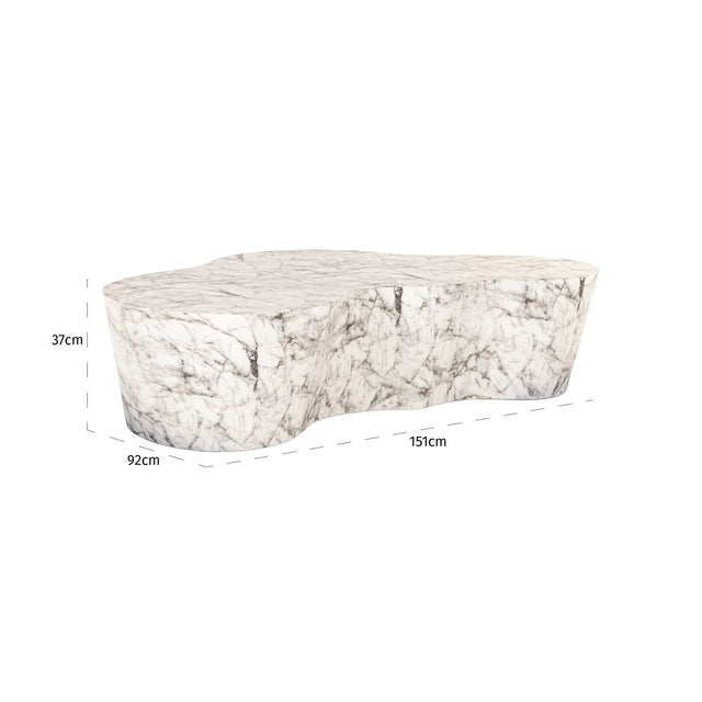 Salontafel Rockyard faux wit marmer indoor/outdoor (White) van Richmond Interiors – Luxe comfort op maat van PureWonen. Vraag naar de beste prijs.