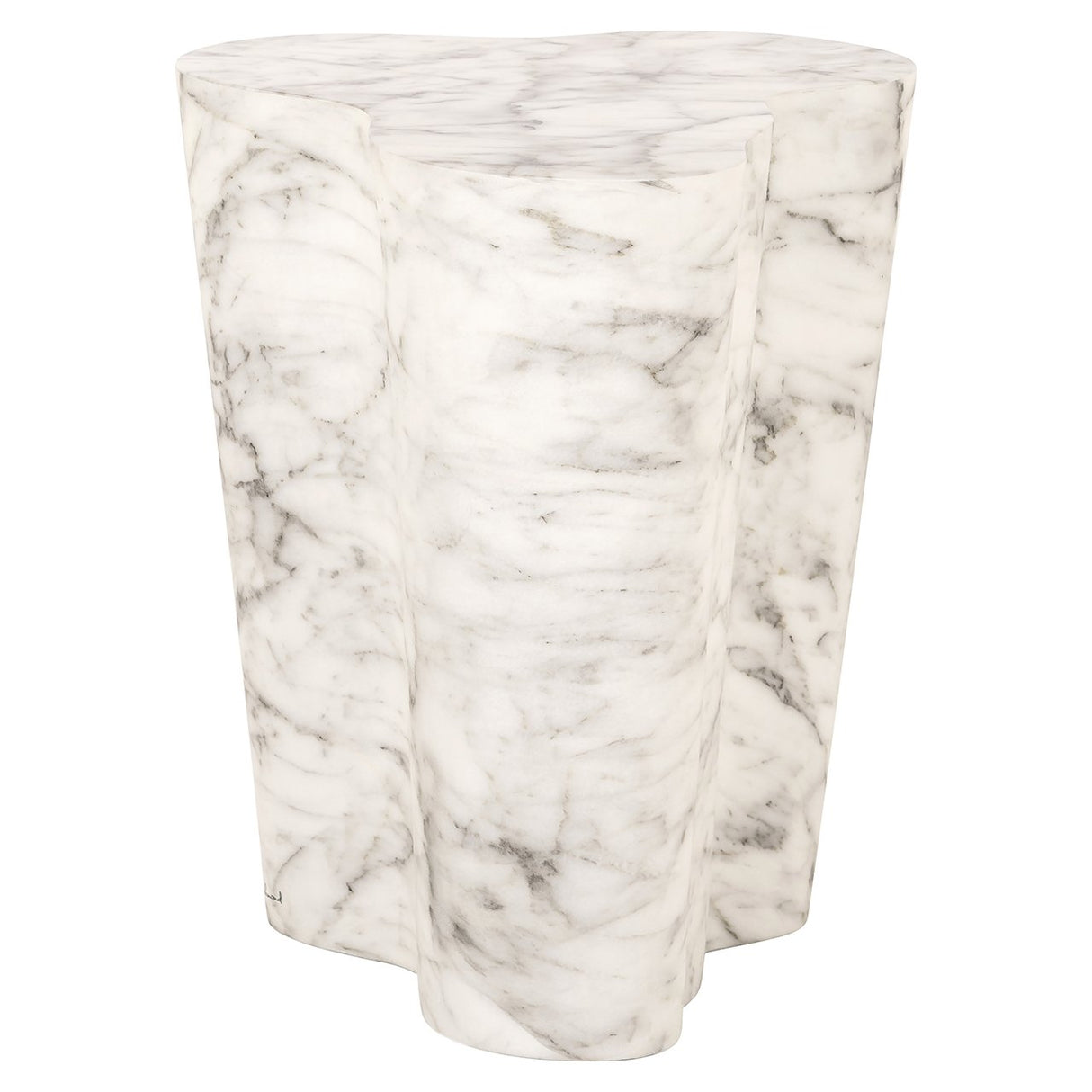 Bijzettafel Rockyard faux wit marmer (White)