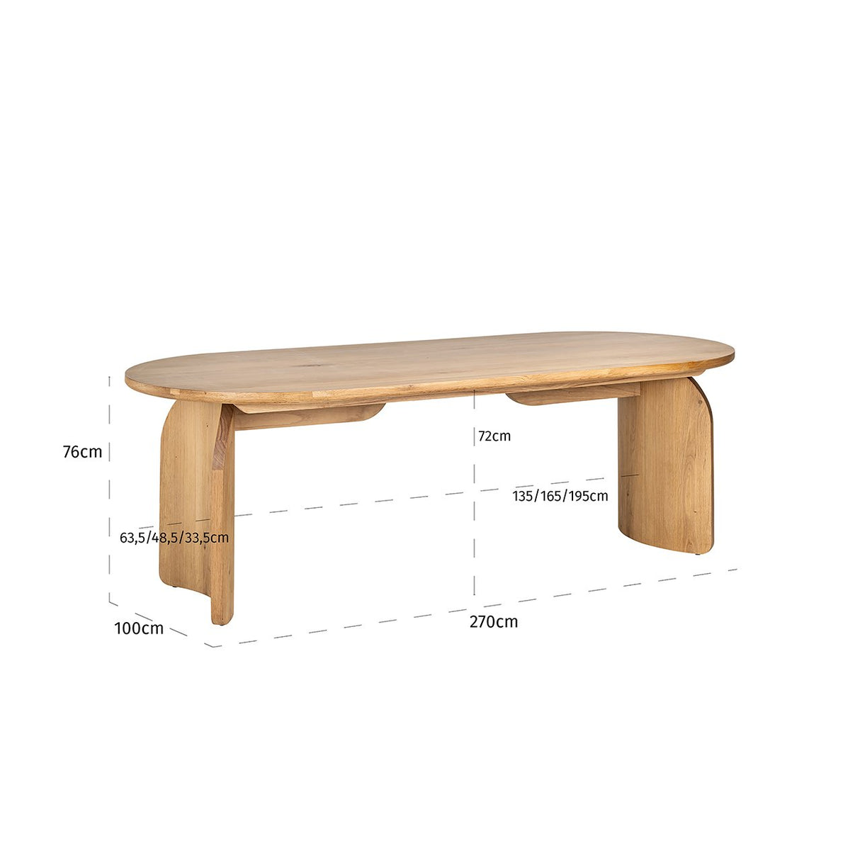 Eettafel Fairmont natural 270 (Natural)