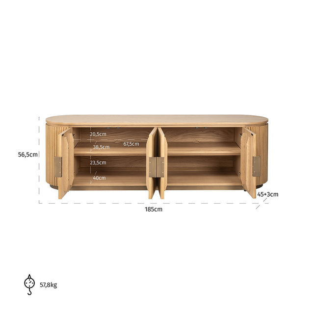 TV-meubel Belfort 4-deurs (Natural oak)