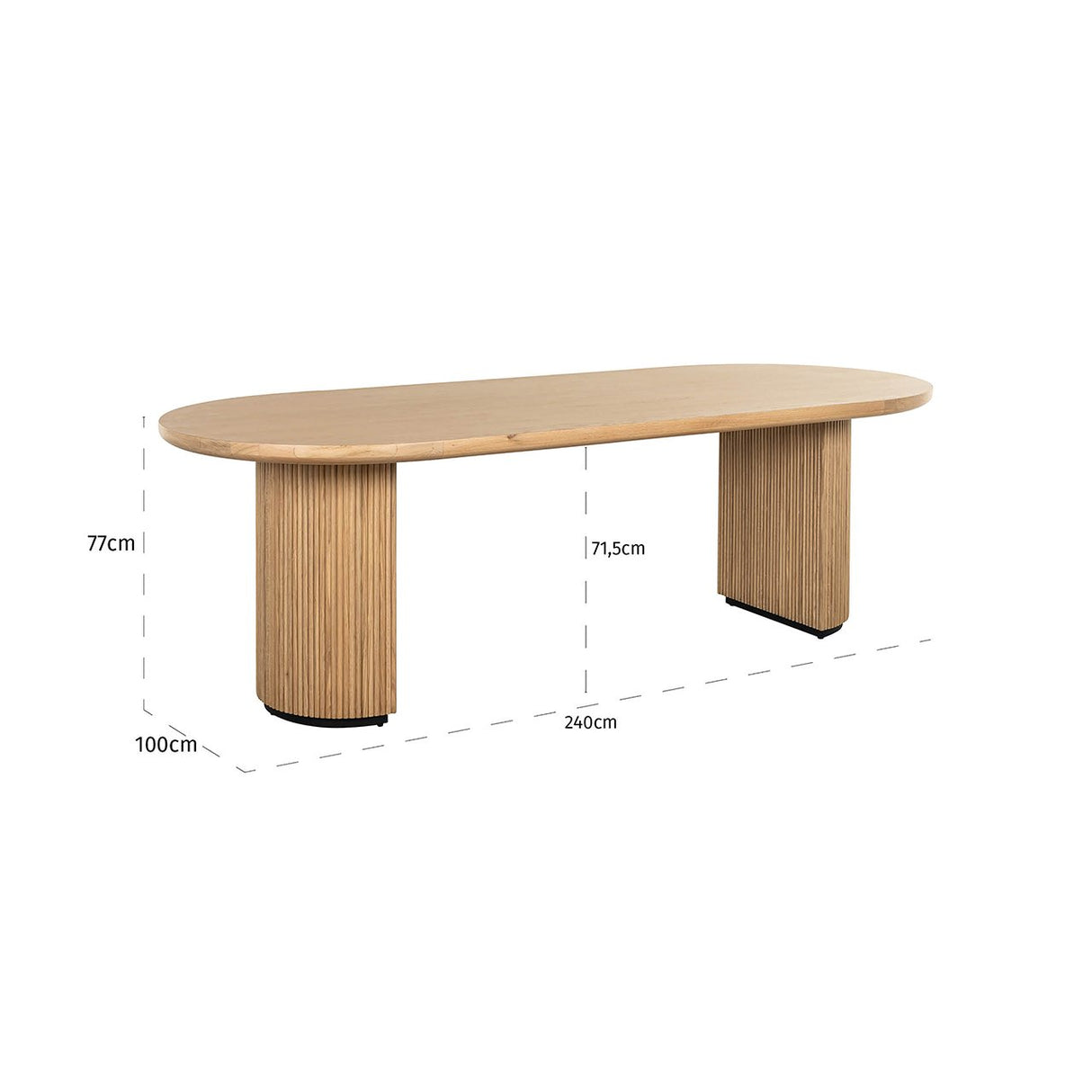 Eettafel Belfort 240 (Natural oak)