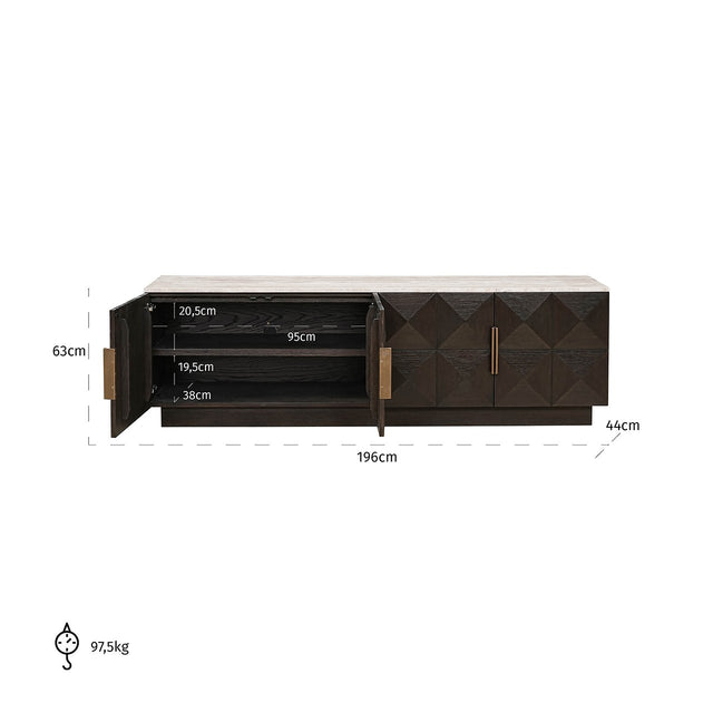 Tv-dressoir Claremont 4-deurs (Brown)