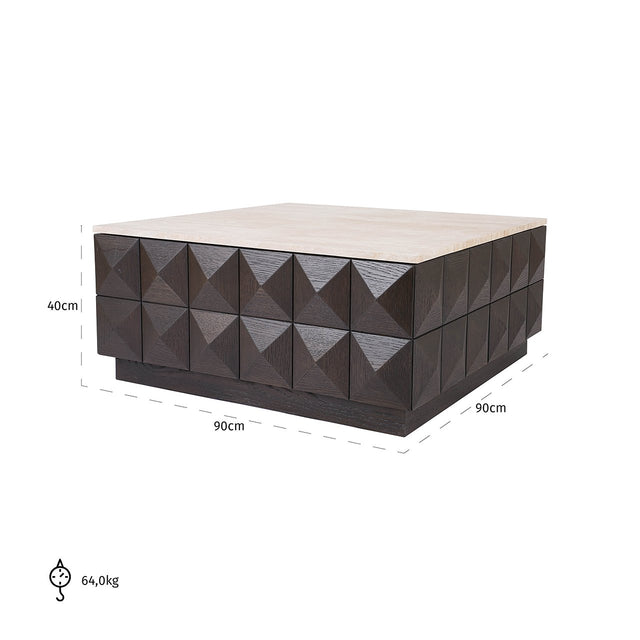 Salontafel Claremont (Brown) van Richmond Interiors – Luxe comfort op maat van PureWonen. Vraag naar de beste prijs.