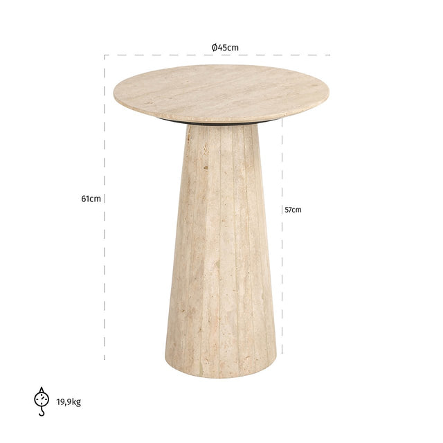 Bijzettafel Cavo (Beige)