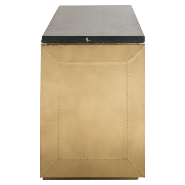 Dressoir Finsbury 4-deurs (Black/gold) van Richmond Interiors – Luxe comfort op maat van PureWonen. Vraag naar de beste prijs.