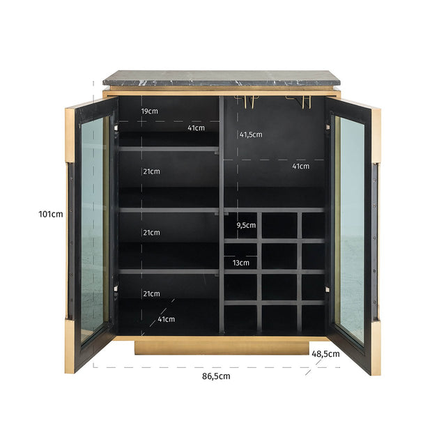 Dressoir Finsbury 2-deurs (Black/gold) van Richmond Interiors – Luxe comfort op maat van PureWonen. Vraag naar de beste prijs.