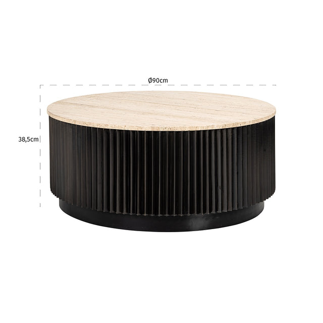 Salontafel Hampton 90Ø (Dark brown) van Richmond Interiors – Luxe comfort op maat van PureWonen. Vraag naar de beste prijs.
