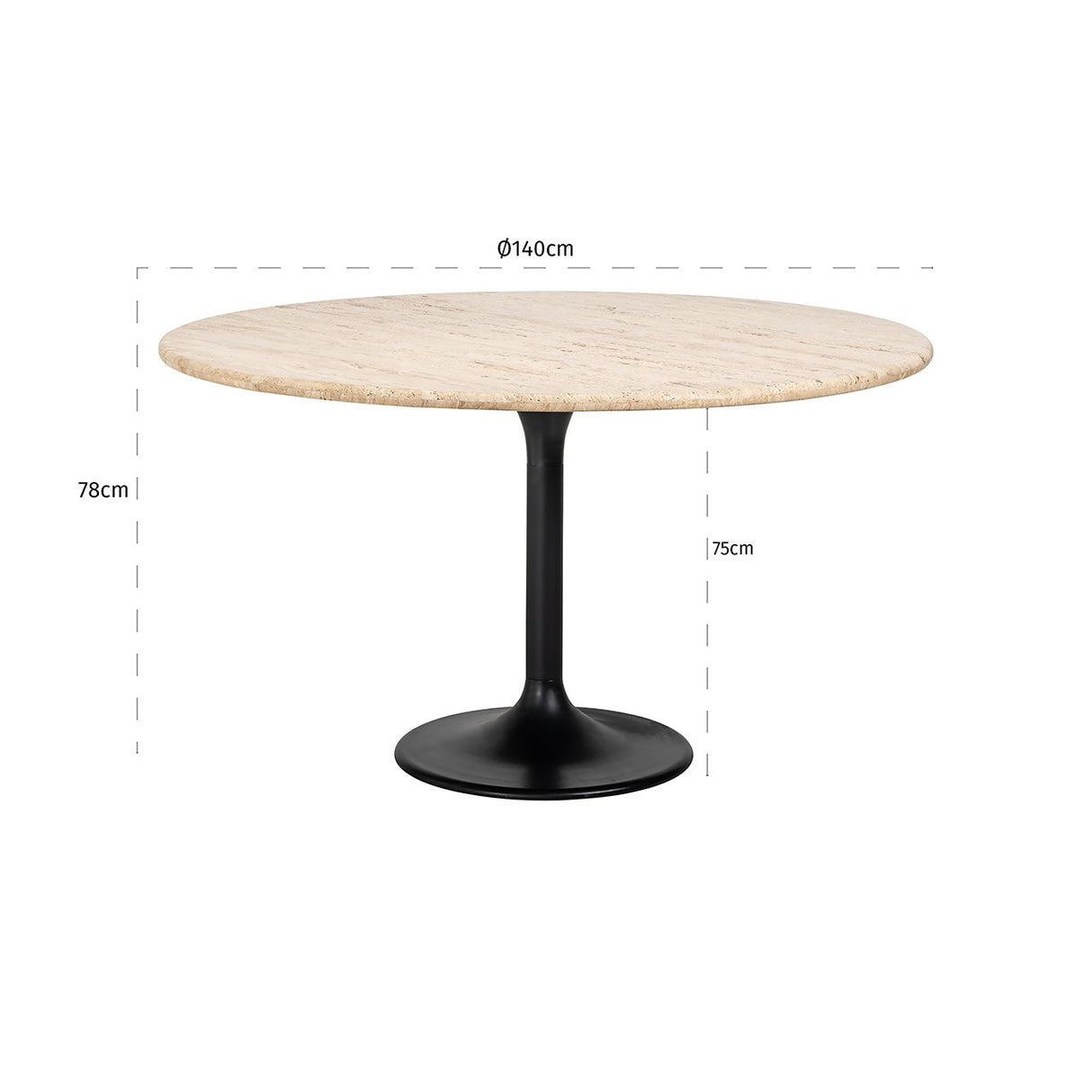 Eettafel Hampton 140Ø (Black)