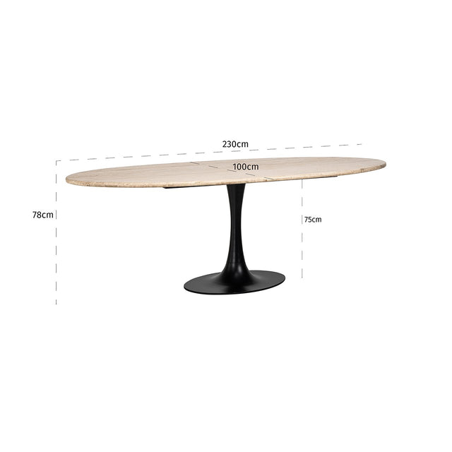 Eettafel Hampton ovaal 230 (Black)