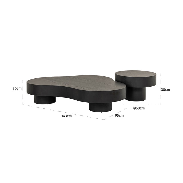 Salontafel Bogor set van 2 dark coffee (Dark coffee) van Richmond Interiors – Luxe comfort op maat van PureWonen. Vraag naar de beste prijs.