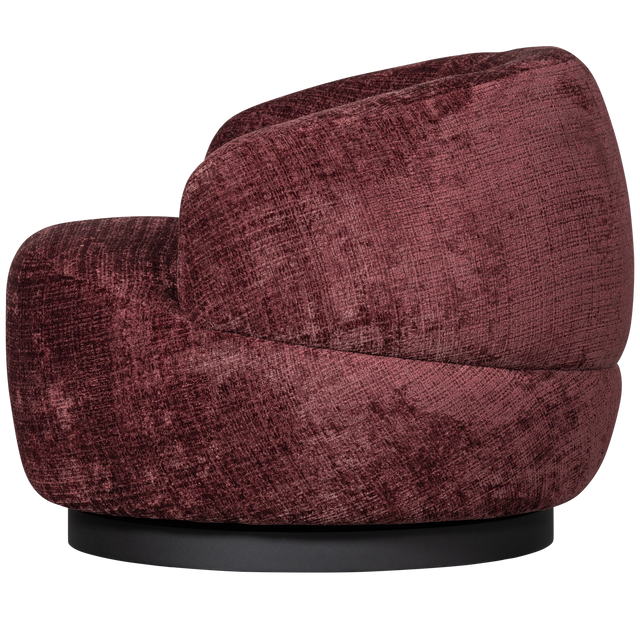 Woolly Draaifauteuil Chenille Aubergine