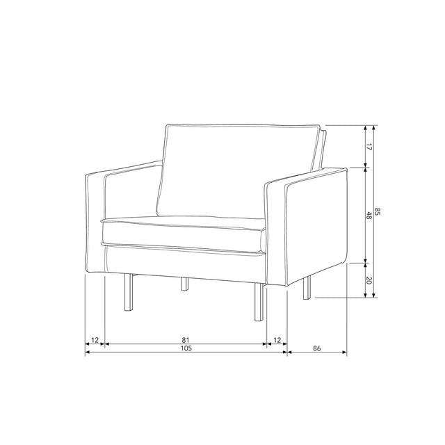 Rodeo Fauteuil Velvet Roest van BePureHome - laagste prijs offerte van PureWonen